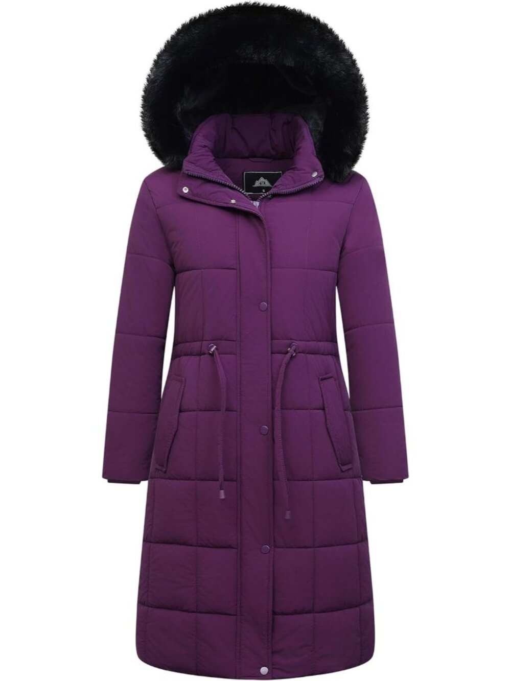 Women's Purple Long Warm Snow Parka Windproof Waterproof Winter Coat